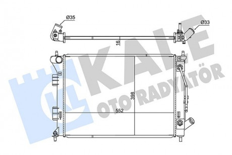 KALE HYUNDAI Радиатор охлаждения с АКПП i30,Kia Ceed,Cerato 1.6 12- KALE OTO RADYATOR 347795