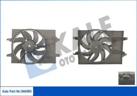 Вентилятор охлаждения радиатора с кожухом Ford Fiesta V, Fusion - Mazda 2, Mazda KALE OTO RADYATOR 346985