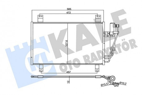 Радіатор кондиціонера Mazda 2, CX3 KALE OTO RADYATOR 358735