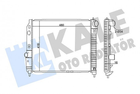 KALE CHEVROLET Радиатор охлаждения Aveo 1.2/1.5 05-Daewoo KALE OTO RADYATOR 354800