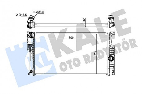 KALE BMW Радиатор охлаждения 1/2/3 F30,4 2.0/2.0d/3.0d KALE OTO RADYATOR 346065