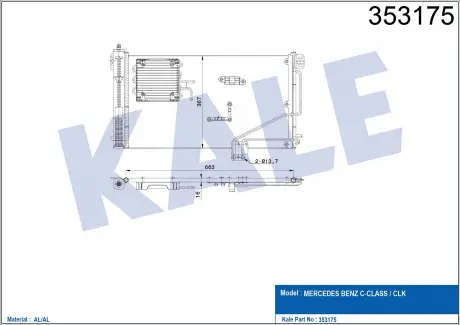 KALE DB Радиатор кондиционера W203 00- KALE OTO RADYATOR 353175