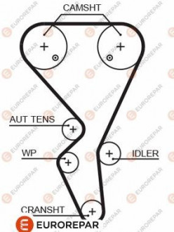 Ремінь зубчастий приводу грм Z=134/25.4 CITROEN 1,6i: Berlingo, Xsara, C2/3/4 Eurorepar 1633126380 (фото 1)