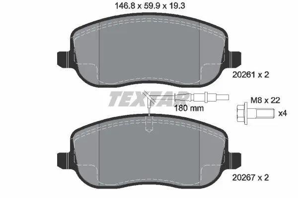 Гальмівні колодки дискові TEXTAR 2026101 (фото 1)