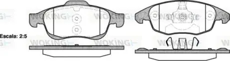 Колодки тормозные дисковые передние Citroen Berlingo 1.6 08-,Citroen Berlingo El Woking P1348300