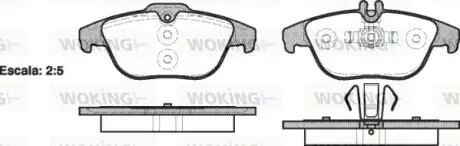 Колодки тормозные дисковые задние Mercedes-benz C-class (c204) 1.6 11-,Mercedes- Woking P1205300