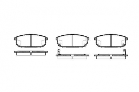 Колодки тормозные дисковые задние Kia Sorento i 2.4 02-,Kia Sorento i 2.5 02- (P Woking P1142302