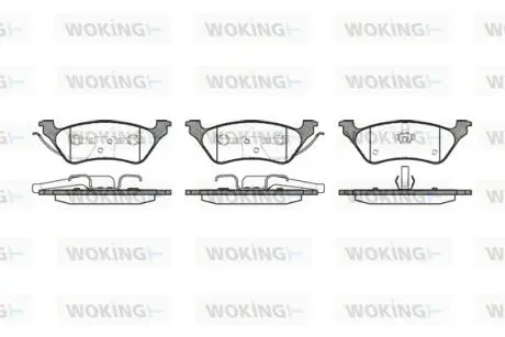 Колодки тормозные дисковые задние Dodge Caravan 2.4 00-07,Dodge Caravan 3.3 00-0 Woking P911300 (фото 1)
