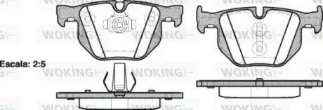 Колодки тормозные дисковые задние Bmw X5 2.0 13-,Bmw X5 3.0 06-13,Bmw X5 3.0 13- Woking P281361