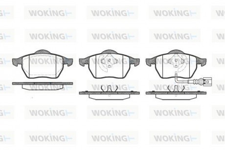 Колодки тормозные дисковые передние Seat Ibiza iv 1.8 02-09,Seat Ibiza iv 1.9 02 Woking P290341