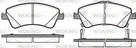 Колодки тормозные дисковые передние Toyota Auris 2.0 06-12,Toyota Auris 2.0 12- Woking P1241312
