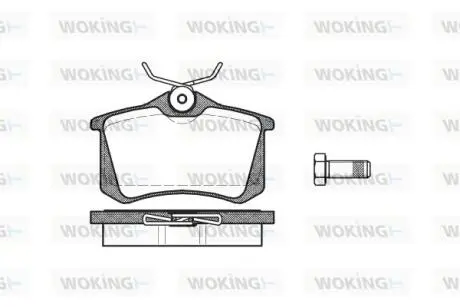 Колодки тормозные дисковые задние VW GOLF VI (5K1) (08-12)/Audi A1 (15-) Woking P363301