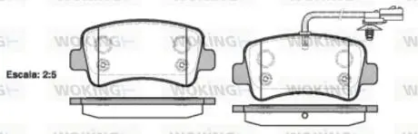 Колодки тормозные дисковые задние Nissan Nv400 2.3 11-,Opel Movano b 2.3 10- (P1 Woking P1539301