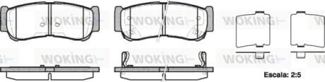 Колодки тормозные дисковые задние Hyundai H-1 cargo 2.5 08-,Hyundai H-1 travel 2 Woking P1339302