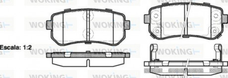 Гальмівні колодки задн. Accent/Ceed/Cerato/Creta/i20 (05-21) Woking P1309302