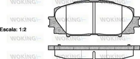 Колодки тормозные дисковые передние Toyota Yaris 1.0 05-,Toyota Yaris 1.0 10- (P Woking P1324300