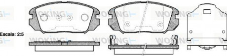 Колодки тормозные дисковые передние Honda Civic viii 1.6 05-,Hyundai Grandeur 2. Woking P1304302