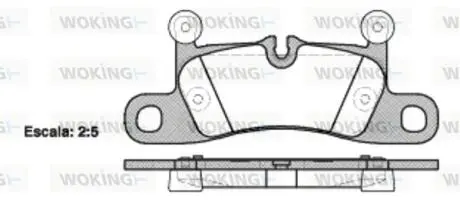 Колодки тормозные дисковые задние Porsche 911 3.4 11-,Porsche 911 3.4 12- (P1279 Woking P1279310