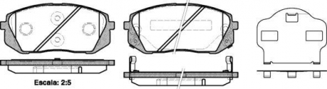 Колодки тормозные дисковые передние Hyundai Ix35 1.6 09-,Hyundai Ix35 1.7 09- (P Woking P1202302 (фото 1)
