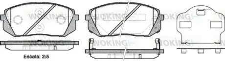 Гальмівні колодки перед. Kia Carens 07-/Sportage 04- (mando) Woking P1202302