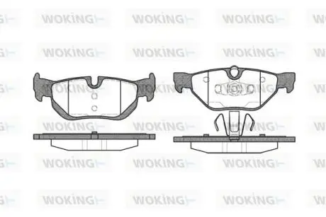 Колодки тормозные дисковые задние Bmw 1 1.6 06-12,Bmw 1 2.0 03-13,Bmw 1 2.0 06-1 Woking P1045300