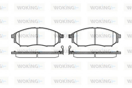 Колодки тормозные дисковые передние Infiniti Ex 2.5 07-,Infiniti Ex 3.0 07- (P95 Woking P952314