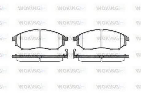 Гальмівні колодки пер. QX50/Q70/Q60/Navara/Qashqai/Murano/Pathfinder/Koleos 01- Woking P952314