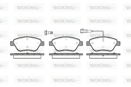 Гальмівні колодки перед. NEMO/STILO/STILO/STILO/IBIZA/OCTAVIA/GOLF/TT 1.0-2.5 04- (Bosch) (122.8x53 Woking P958301 (фото 1)