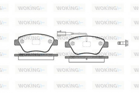 Колодки тормозные дисковые передние Citroen Nemo 1.4 08-,Citroen Nemo 1.4 09- (P Woking P958311