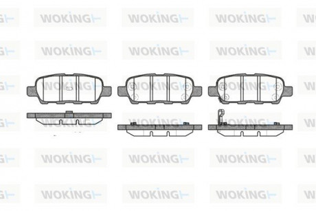 Колодки тормозные дисковые задние Infiniti Ex 2.5 07-,Infiniti Fx 3.5 02-08 (P97 Woking P976301