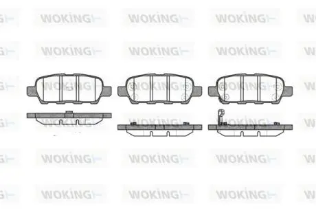 Колодки тормозные дисковые задние Infiniti Ex 2.5 07-,Infiniti Fx 3.5 02-08 (P97 Woking P976301