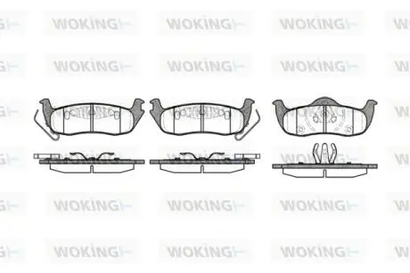 Колодки тормозные дисковые задние Jeep Commander 3.0 05-10,Jeep Commander 3.7 05 Woking P1006310