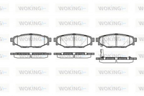 Колодки тормозные дисковые задние Subaru Forester (sh) 2.0 08-,Subaru Forester (Woking P1036301