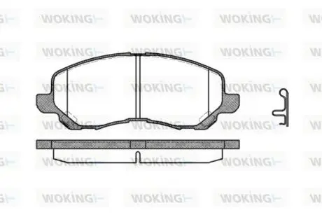 Гальмівні колодки перед. Lancer VIII/Outlander II/Peugeot 4008 1.5-2.4 06- Woking P904312