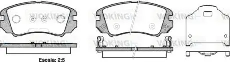 Колодки тормозные дисковые передние Hyundai Nf v 2.0 05-10,Hyundai Nf v 3.3 05-1 Woking P853322