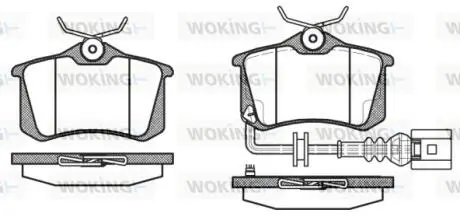 Колодки тормозные дисковые задние Audi A1 1.2 10-,Audi A1 1.4 10-,Audi A1 1.6 10 Woking P363341