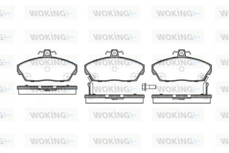 Колодки тормозные дисковые передние Honda Civic vii 1.3 00-06,Honda Civic vii 1. Woking P237302 (фото 1)