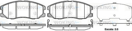 Гальмівні колодки перед. Chevrolet Captiva 06- (akebono) Woking P1361312