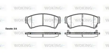 Колодки тормозные дисковые передние Mazda 6 1.8 07-,Mazda 6 1.8 08-,Mazda 6 2.0 Woking P1096302