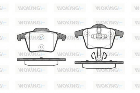 Колодки тормозные дисковые задние Volvo Xc90 i 2.4 02-14,Volvo Xc90 i 2.5 02-14 Woking P1144300