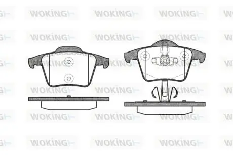 Колодки тормозные дисковые задние Volvo Xc90 i 2.4 02-14,Volvo Xc90 i 2.5 02-14 Woking P1144300
