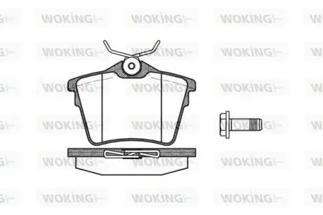 Колодки тормозные дисковые задние Citroen C5 iii 1.6 08-,Citroen C5 iii 1.8 08- Woking P1003300