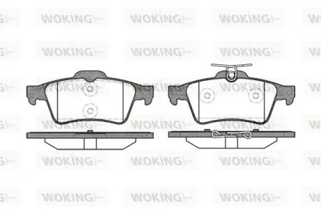 Колодки тормозные дисковые задние Citroen C5 iii 1.6 08-,Citroen C5 iii 1.8 08- Woking P942320