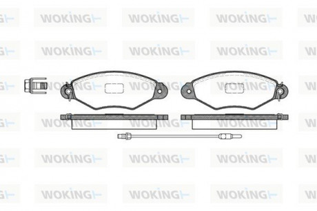 Колодки тормозные дисковые передние Nissan Kubistar 1.2 03-,Nissan Kubistar 1.2 Woking P743301