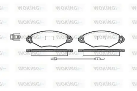 Гальмівні колодки перед. Kangoo 1.2-1.6 97- (Bosch) (з датчиком) Woking P743301