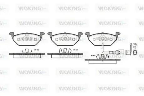 Колодки тормозные дисковые передние Audi A3 1.2 03-12,Audi A3 1.2 08-13,Audi A3 Woking P733321