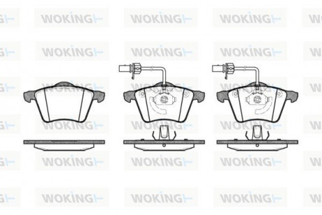 Колодки тормозные дисковые передние VW TRANSPORTER T4 2.5 (96-03)/Ford Galaxy I Woking P621302