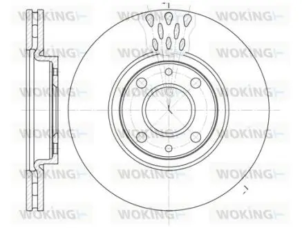 Тормозной диск (передний) ALFA ROMEO MITO /CITROËN NEMO/FIAT 500/ DOBLO/PANDA/FIORINO /LANCIA YPSIL Woking D6443.10
