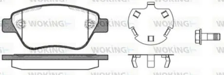 Тормозные колодки перед. 500/PANDA/DOBLO/CORSA 1.0-1.9 04- (Bosch) (123.8x53.6) с датчиком Woking P9583.30