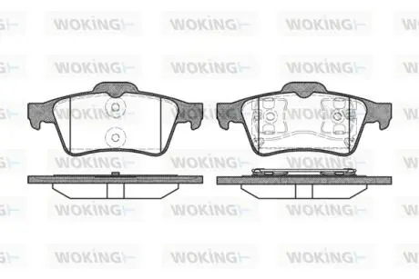 Гальмівні колодки зад. C-MAX/VECTRA/LAGUNA/LEON /IBIZA/C30/C70/V40/PRIMERA 1.6-2.8 04- Woking P9423.00